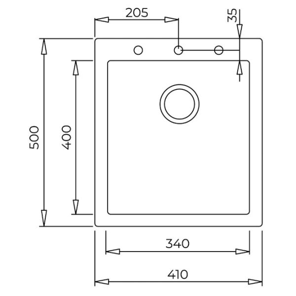 Кухонная мойка Teka Forsquare 34.40 TG 50 x 41 / Искусственный камень / Черный photo 2