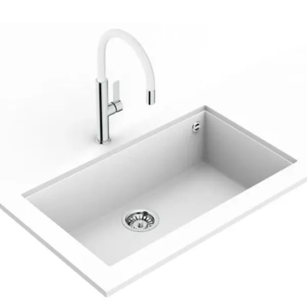 Смеситель для кухни Teka FOT 995 Chrome White Однорычажный/ поворотный/ Латунь/ Хром/ Белый photo 3