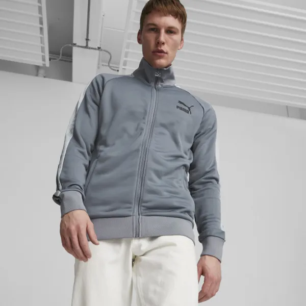 Hanorac pentru bărbați Puma T7 Sport Track Jacket Pt Strâmt/ Gray photo 5