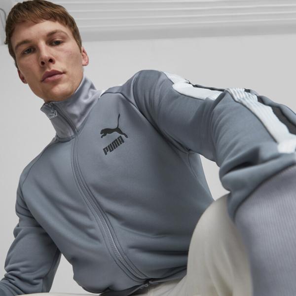 Hanorac pentru bărbați Puma T7 Sport Track Jacket Pt Strâmt/ Gray photo 3