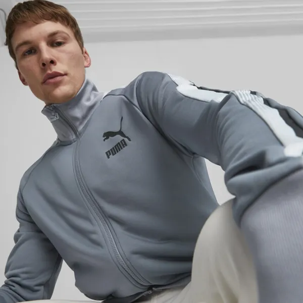 Hanorac pentru bărbați Puma T7 Sport Track Jacket Pt Strâmt/ Gray photo 3