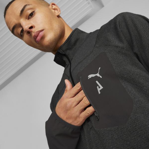 Толстовка для мужчин Puma M Seasons Polypropylene Raincell 1|2 Zip Прямой/ Черный photo 6