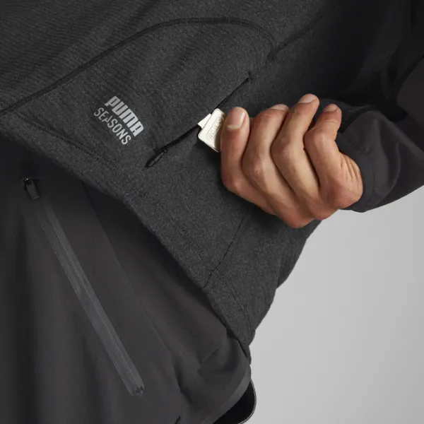 Толстовка для мужчин Puma M Seasons Polypropylene Raincell 1|2 Zip Прямой/ Черный photo 7