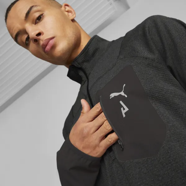 Hanorac pentru bărbați Puma M Seasons Polypropylene Raincell 1|2 Zip Drept/ Black photo 6