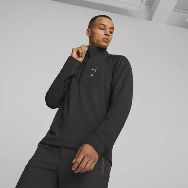 Hanorac pentru bărbați Puma M Seasons Polypropylene Raincell 1|2 Zip Drept/ Black photo 3