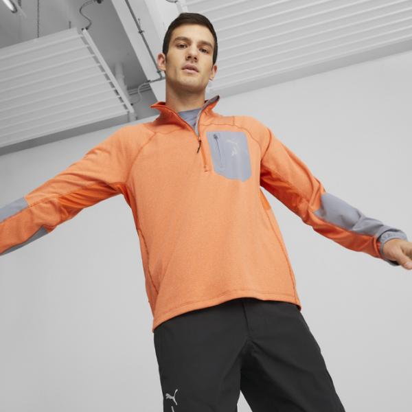 Hanorac pentru bărbați Puma M Seasons Polypropylene Raincell 1|2 Zip Drept/ Orange photo 3