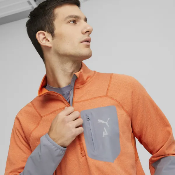 Толстовка для мужчин Puma M Seasons Polypropylene Raincell 1|2 Zip Прямой/ Оранжевый photo 6