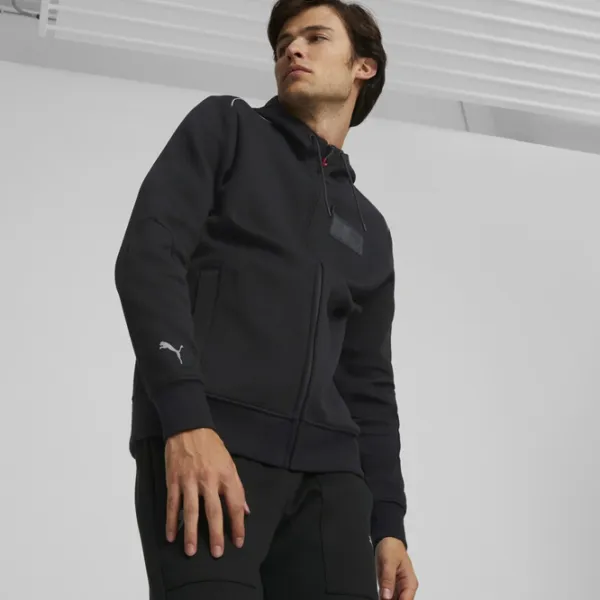 Hanorac pentru bărbați Puma Ferrari Style Hooded Sweat Jacket Drept/ Black photo 3