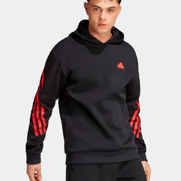 Толстовка для мужчин Adidas M Fi 3S Hd Прямой/ Черный photo 2
