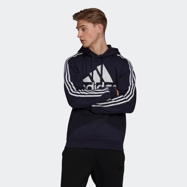 Толстовка для мужчин Adidas Box Logo 3S Fleece Прямой/ Тёмно синий photo 2