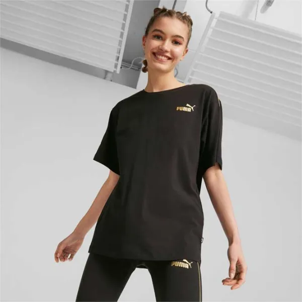 Футболка для женщин Puma Ess+ Minimal Gold Tee Хлопок/ Черный photo 3