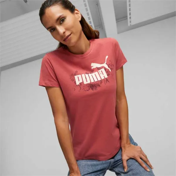 Tricou pentru femei Puma Ess+ Floral Vibes Graphic Tee Bumbac/ Red photo 3