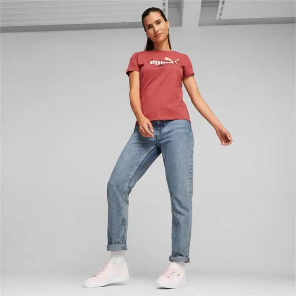 Tricou pentru femei Puma Ess+ Floral Vibes Graphic Tee Bumbac/ Red photo 4