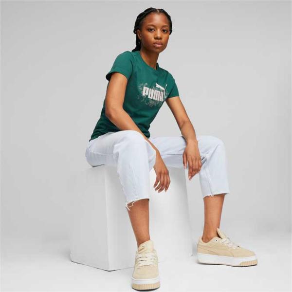 Футболка для женщин Puma Ess+ Floral Vibes Graphic Tee Хлопок/ Зелёный photo 5