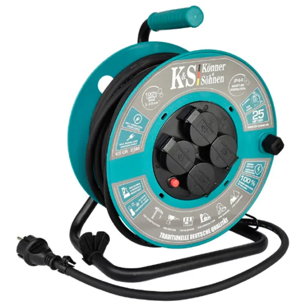 Удлинитель на катушке Könner & Söhnen CR-25M 25 м Черный photo 2