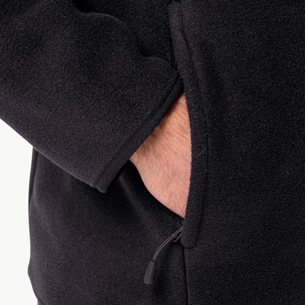 Hanorac pentru bărbați Jack Wolfskin Waldsteig Fz M Drept/ Black photo 4