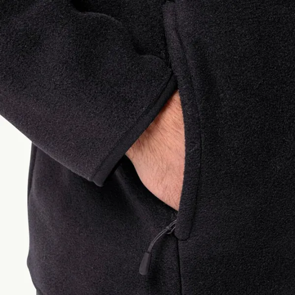 Hanorac pentru bărbați Jack Wolfskin Waldsteig Fz M Drept/ Black photo 4