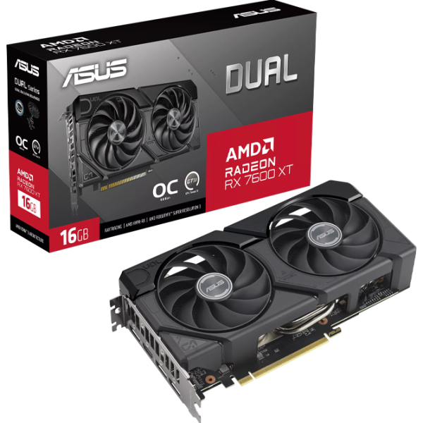 Placă video Asus Radeon RX 7600 XT Dual OC PCI Express x8 4.0 / 16 GB photo 5 Placă video Asus Radeon RX 7600 XT Dual OC PCI Express x8 4.0 / 16 GB photo 5