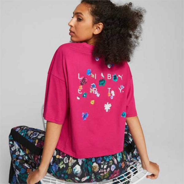 Tricou pentru femei Puma X Liberty Graphic Tee Bumbac/ Pink photo 4