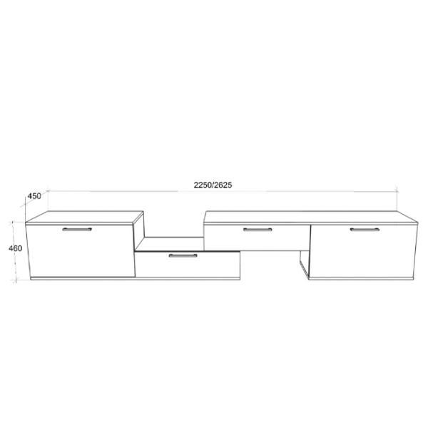 Тумба под телевизор Fabrik Home Domino 46см x 225см x 45см/ ДСП photo 2
