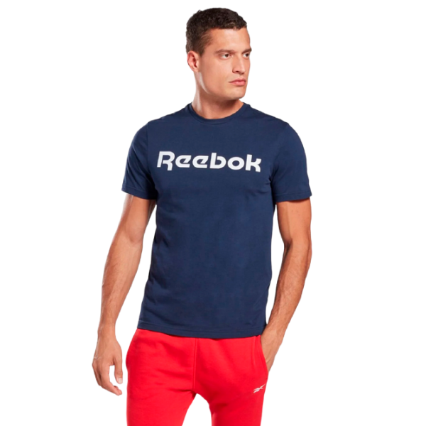 Tricou pentru bărbați Reebok Linear R Bumbac/ Navy photo 2