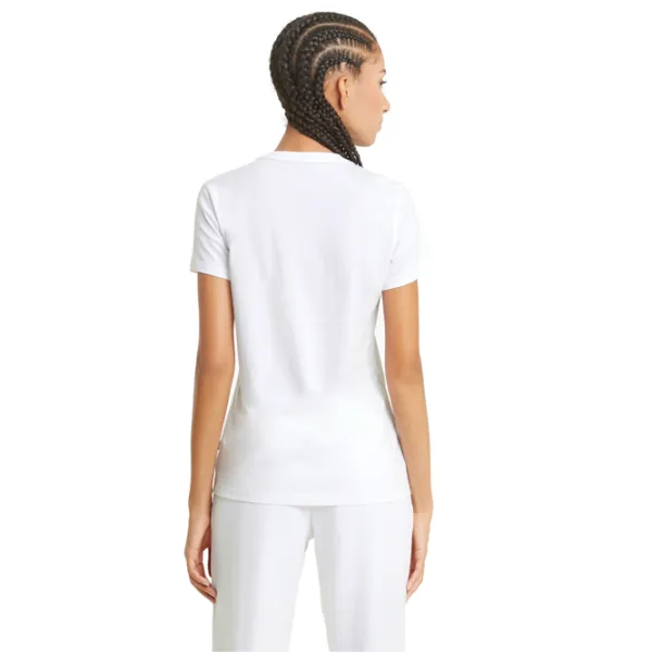 Tricou pentru femei Puma Ess Logo Tee Bumbac/ White photo 4
