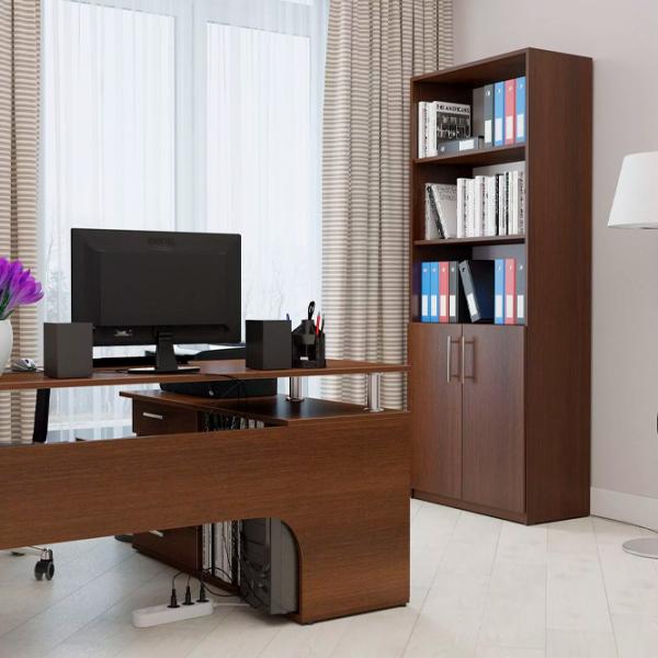 Dulap cu polițe Fabrik Home Office-Line №1 200 x 80 x 40/ PAL/ Nuc Închis photo 5