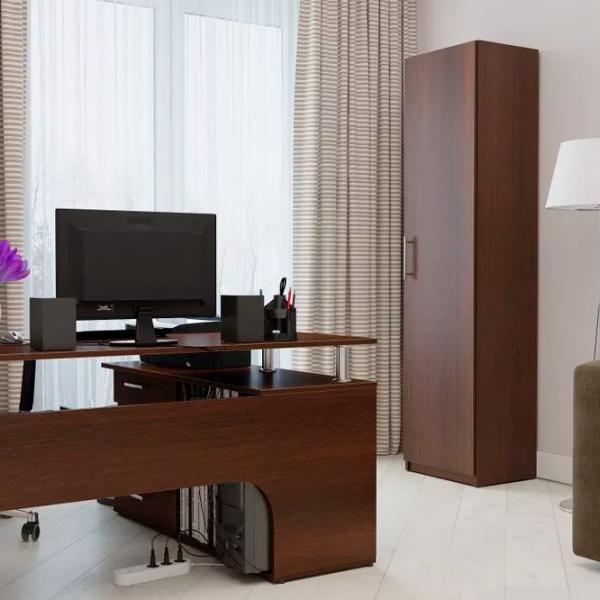 Шкаф Fabrik Home Office-Line №6 200см x 50см x 40см/ ЛДСП/ Орех тёмный photo 5