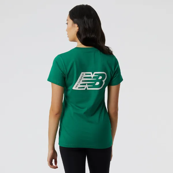 Tricou pentru femei New Balance Shirt Essentials Bumbac/ Green photo 3 Tricou pentru femei New Balance Shirt Essentials Bumbac/ Green photo 3