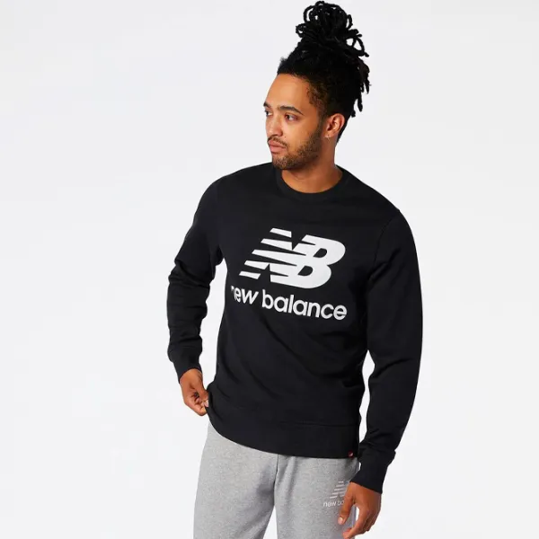 Hanorac pentru bărbați New Balance Essentials Stacked Logo Crew Drept/ Black photo 2 Hanorac pentru bărbați New Balance Essentials Stacked Logo Crew Drept/ Black photo 2