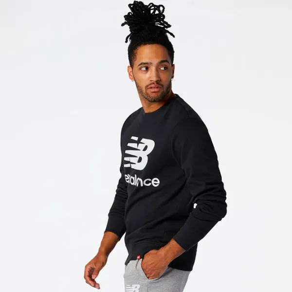 Hanorac pentru bărbați New Balance Essentials Stacked Logo Crew Drept/ Black photo 3 Hanorac pentru bărbați New Balance Essentials Stacked Logo Crew Drept/ Black photo 3