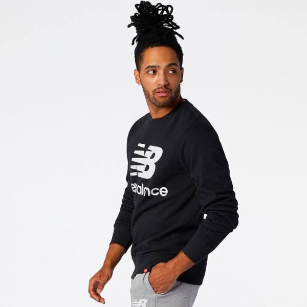 Hanorac pentru bărbați New Balance Essentials Stacked Logo Crew Drept/ Black photo 3 Hanorac pentru bărbați New Balance Essentials Stacked Logo Crew Drept/ Black photo 3