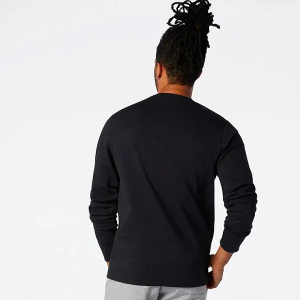 Hanorac pentru bărbați New Balance Essentials Stacked Logo Crew Drept/ Black photo 4 Hanorac pentru bărbați New Balance Essentials Stacked Logo Crew Drept/ Black photo 4