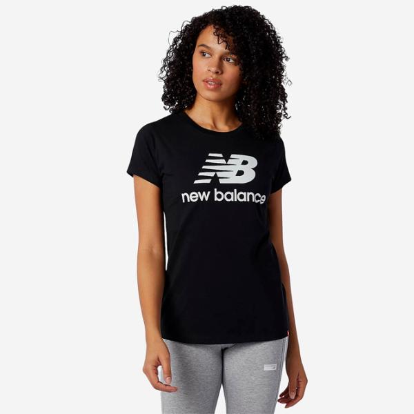 Футболка для женщин New Balance Shirt Essentials Stacked Logo 30% полиэстер/ Черный photo 3