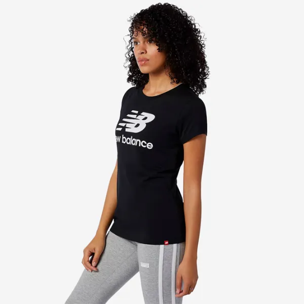 Футболка для женщин New Balance Shirt Essentials Stacked Logo 30% полиэстер/ Черный photo 4