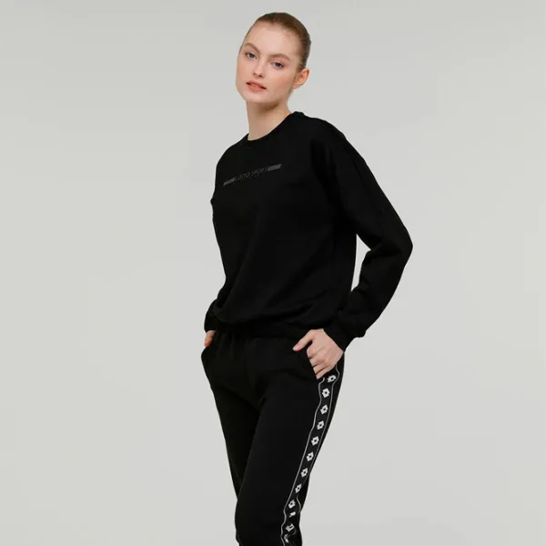 Hanorac pentru femei Lotto DINAMICO W VI SWEAT RN Black photo 3