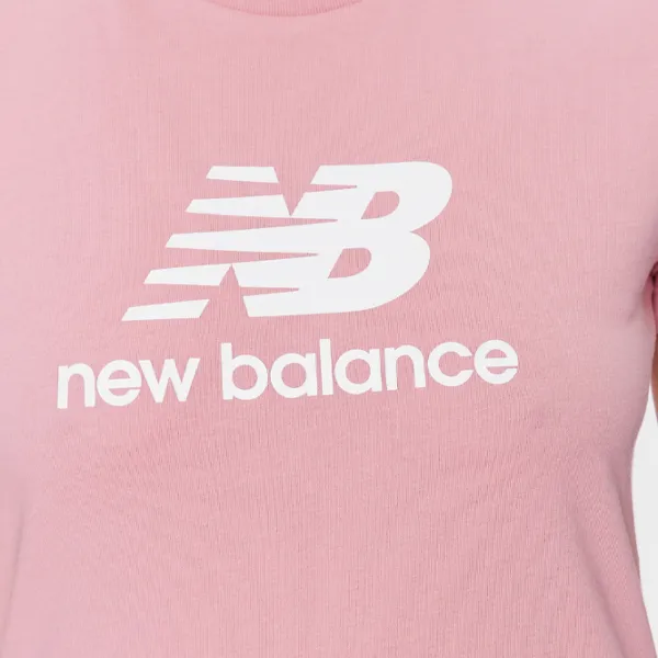 Футболка для женщин New Balance Shirt Essentials Stacked Logo 30% полиэстер/ Розовый photo 5