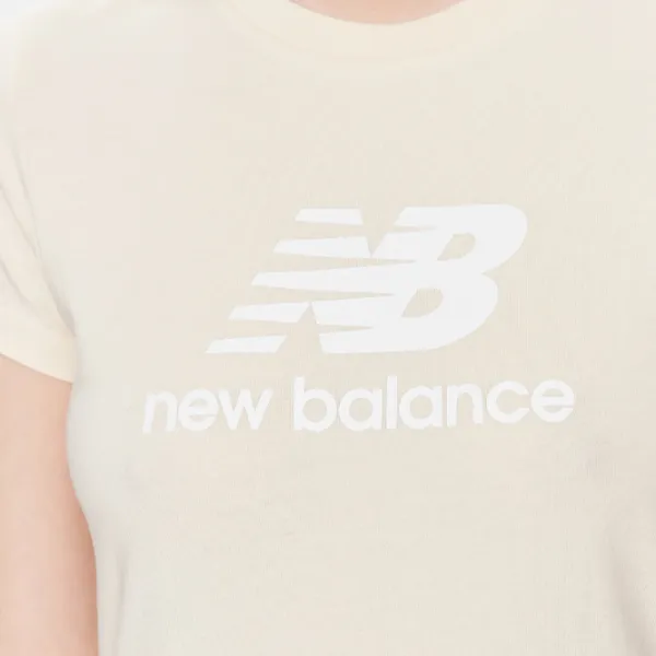 Футболка для женщин New Balance Shirt Essentials Stacked Logo 30% полиэстер/ Бежевый photo 5