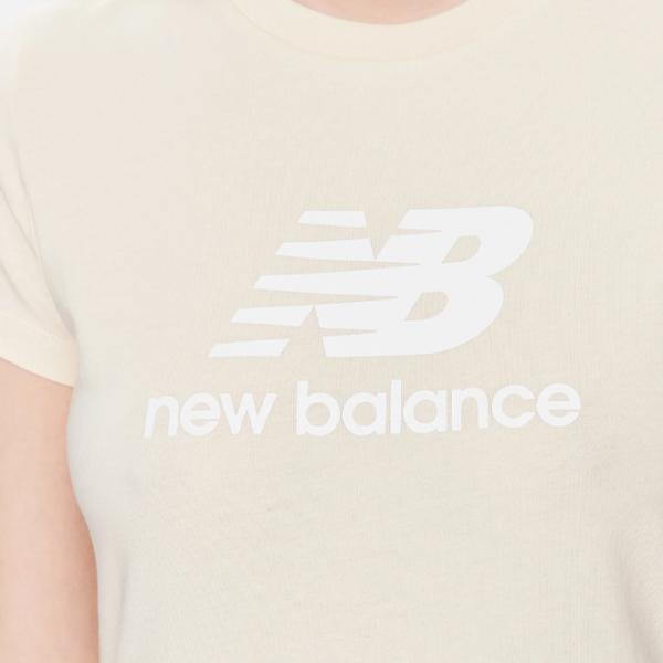Футболка для женщин New Balance Shirt Essentials Stacked Logo 30% полиэстер/ Бежевый photo 5