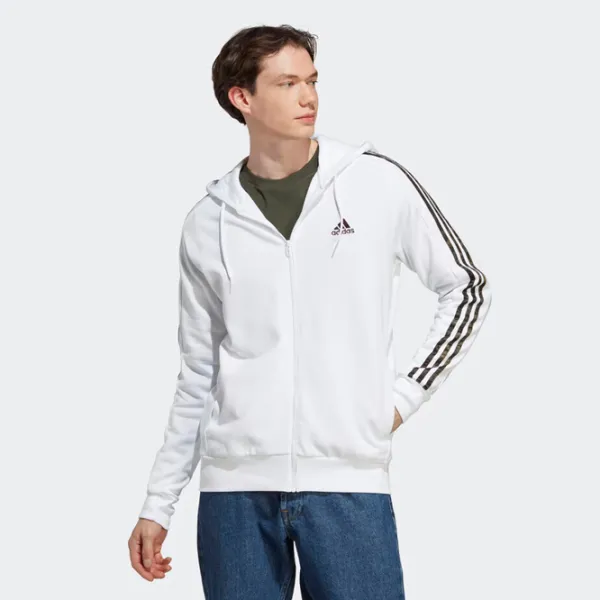 Толстовка для мужчин Adidas Essentials French Terry 3-Stripes Прямой/ Белый photo 2