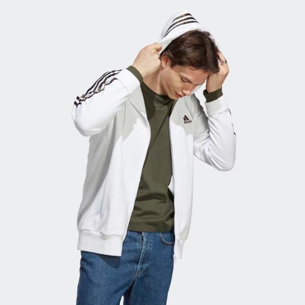 Hanorac pentru bărbați Adidas Essentials French Terry 3-Stripes Drept/ White photo 4