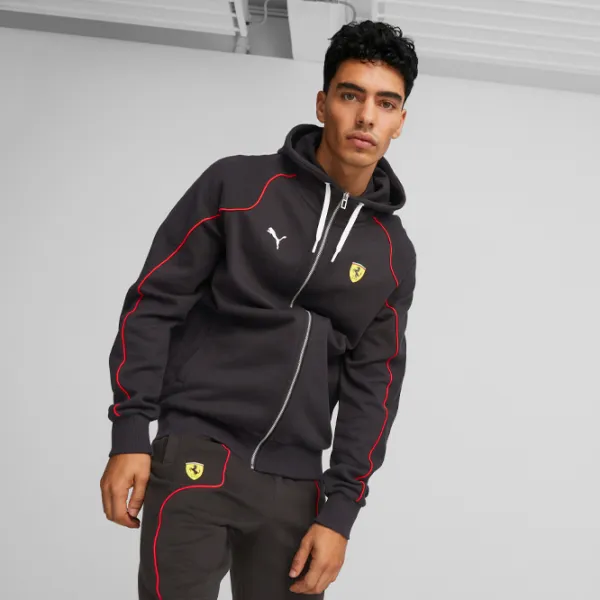 Hanorac pentru bărbați Puma Ferrari Race Hooded Sweat Jacket Drept/ Black photo 3