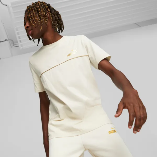 Футболка для мужчин Puma Ess+ Minimal Gold Tee 100% хлопок/ Альпийский снег photo 3