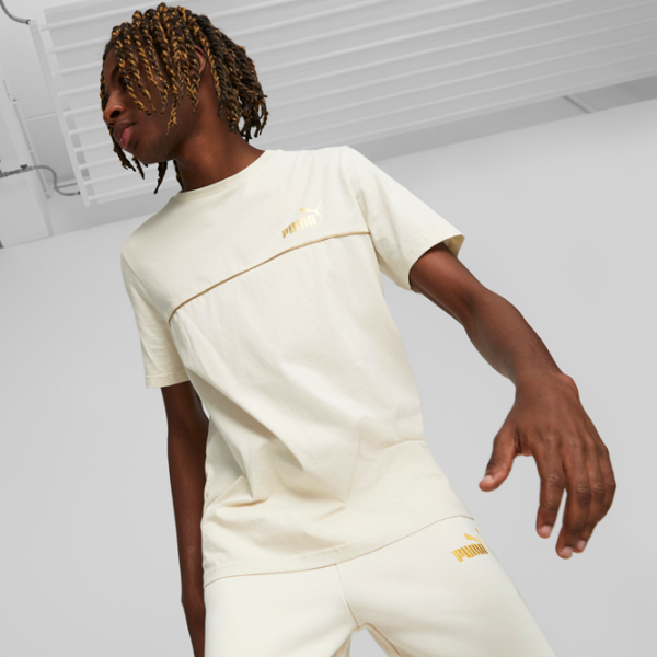 Tricou pentru bărbați Puma Ess+ Minimal Gold Tee 100% bumbac/ Alpine Snow photo 3