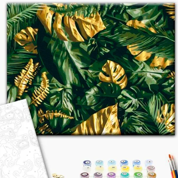 Картина по номерам BrushMe Пальмовые листья 50 x 40 см/ Горизонтальная photo 2 Картина по номерам BrushMe Пальмовые листья 50 x 40 см/ Горизонтальная photo 2