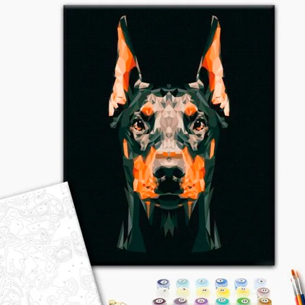 Картина по номерам BrushMe Доберман 50 x 40 см/ Вертикальная photo 2 Картина по номерам BrushMe Доберман 50 x 40 см/ Вертикальная photo 2