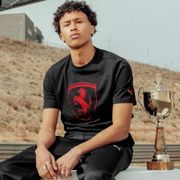 Футболка для мужчин Puma Ferrari Race Tonal Big Shield Tee 100% хлопок/ Черный photo 9 Футболка для мужчин Puma Ferrari Race Tonal Big Shield Tee 100% хлопок/ Черный photo 9