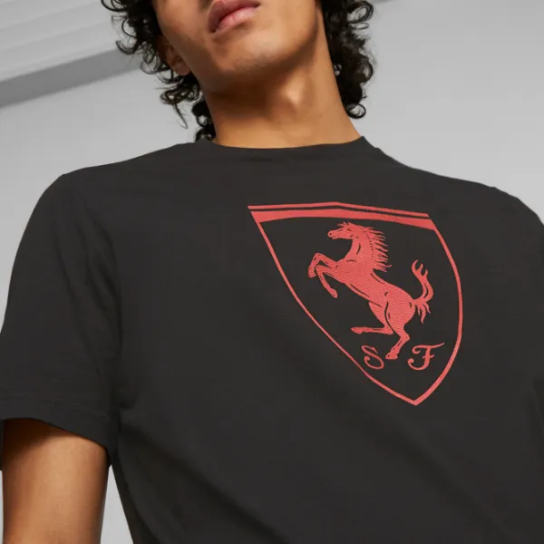 Tricou pentru bărbați Puma Ferrari Race Tonal Big Shield Tee 100% bumbac/ Black photo 6
