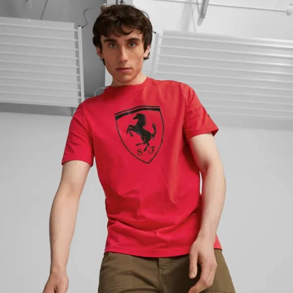 Tricou pentru bărbați Puma Ferrari Race Tonal Big Shield Tee 100% bumbac/ Red photo 3
