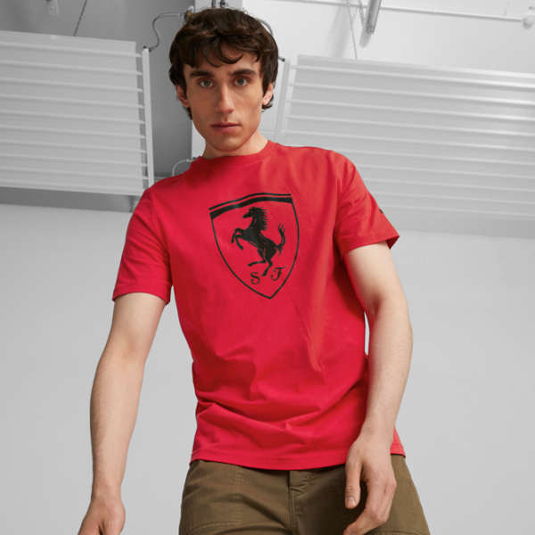 Tricou pentru bărbați Puma Ferrari Race Tonal Big Shield Tee 100% bumbac/ Red photo 3